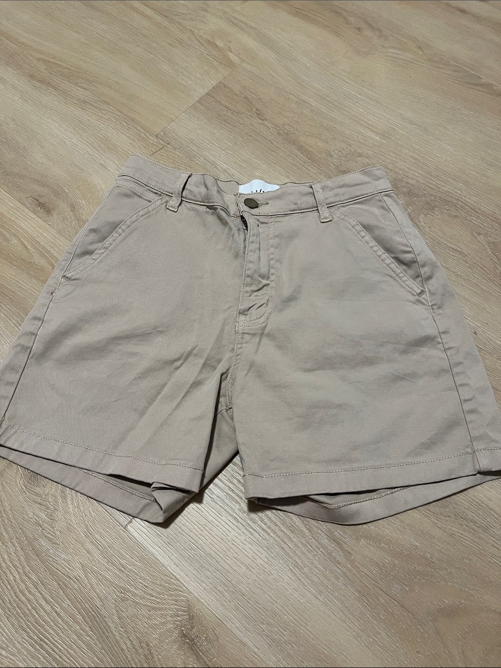 Duer Womens Khaki High Waist Shorts 26